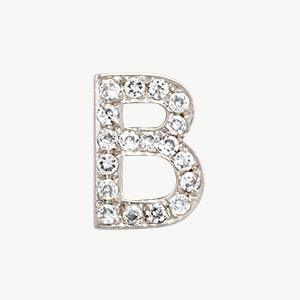 White Gold, White Diamond Letter Bead - Image 30