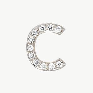 White Gold, White Diamond Letter Bead - Image 31