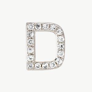 White Gold, White Diamond Letter Bead - Image 32