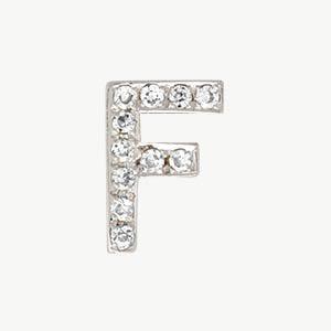 White Gold, White Diamond Letter Bead - Image 34