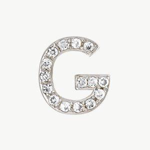 White Gold, White Diamond Letter Bead - Image 35