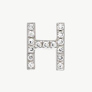 White Gold, White Diamond Letter Bead - Image 36