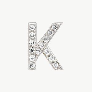 White Gold, White Diamond Letter Bead - Image 39