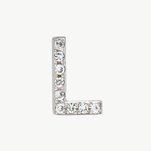 White Gold, White Diamond Letter Bead - Image 40