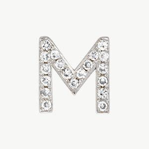 White Gold, White Diamond Letter Bead - Image 41