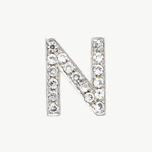 White Gold, White Diamond Letter Bead - Image 42