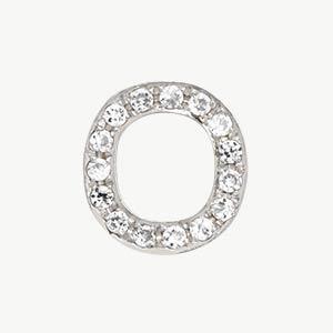 White Gold, White Diamond Letter Bead - Image 43