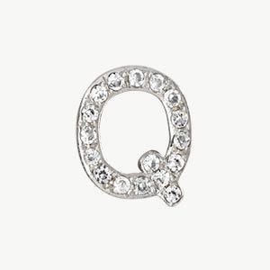 White Gold, White Diamond Letter Bead - Image 45