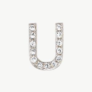 White Gold, White Diamond Letter Bead - Image 49