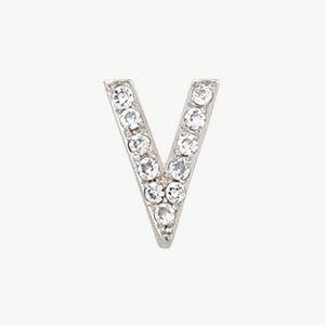 White Gold, White Diamond Letter Bead - Image 50