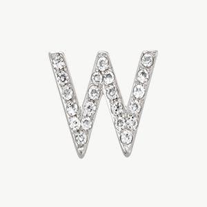 White Gold, White Diamond Letter Bead - Image 51