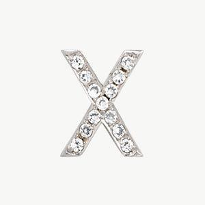 White Gold, White Diamond Letter Bead - Image 52