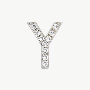 White Gold, White Diamond Letter Bead - Image 53