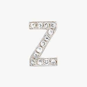 White Gold, White Diamond Letter Bead - Image 54