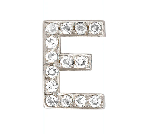 White Gold, White Diamond Letter Bead - Image 7