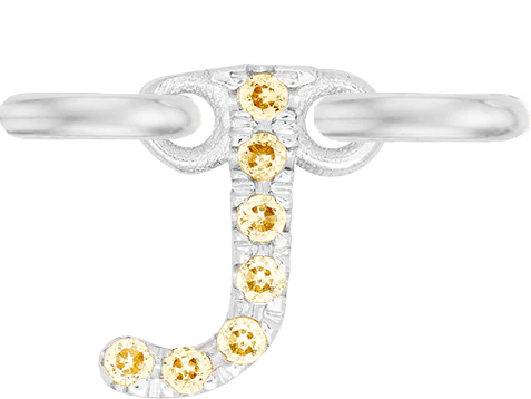 White Gold, Yellow Sapphire Letter - Image 12