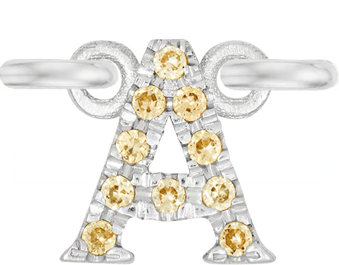 White Gold, Yellow Sapphire Letter - Image 3