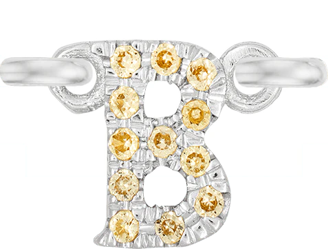 White Gold, Yellow Sapphire Letter - Image 4