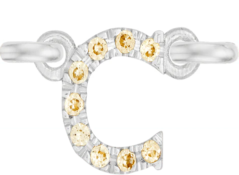 White Gold, Yellow Sapphire Letter - Image 5