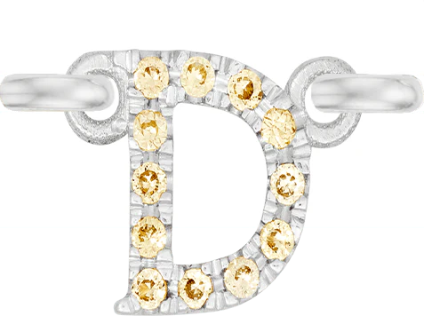White Gold, Yellow Sapphire Letter - Image 6