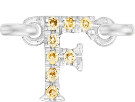 White Gold, Yellow Sapphire Letter - Image 8