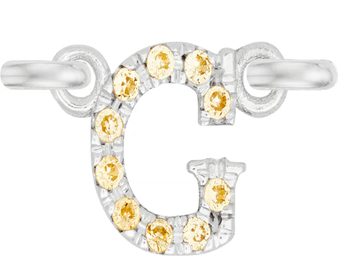 White Gold, Yellow Sapphire Letter - Image 9