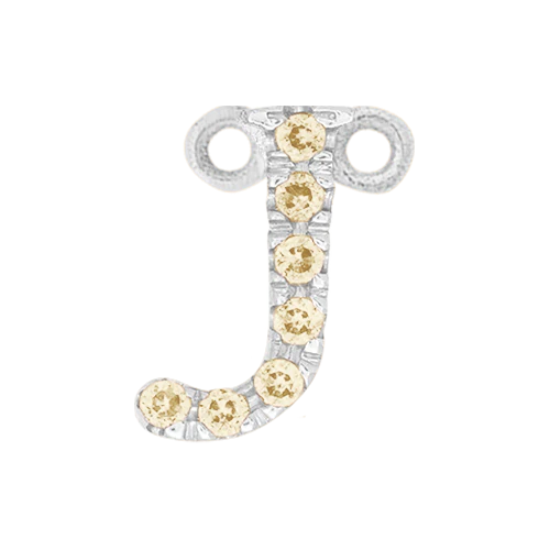 Yellow Sapphire + 14k White Gold Letter Charm - Image 10