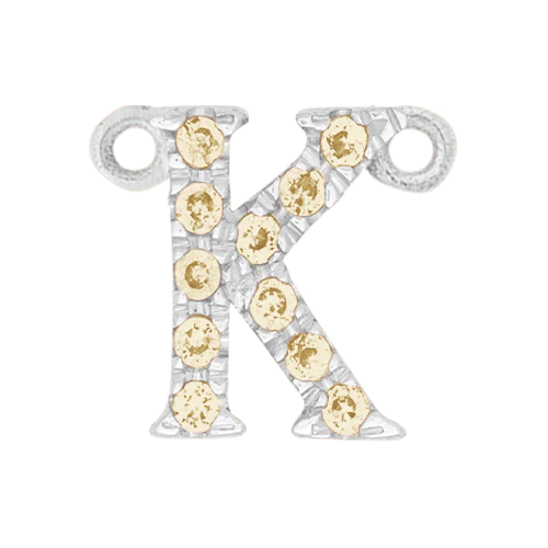 Yellow Sapphire + 14k White Gold Letter Charm - Image 11