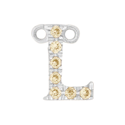 Yellow Sapphire + 14k White Gold Letter Charm - Image 12