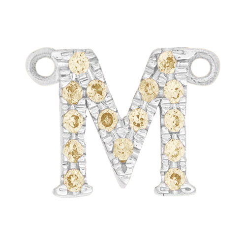 Yellow Sapphire + 14k White Gold Letter Charm - Image 13