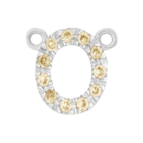 Yellow Sapphire + 14k White Gold Letter Charm - Image 15