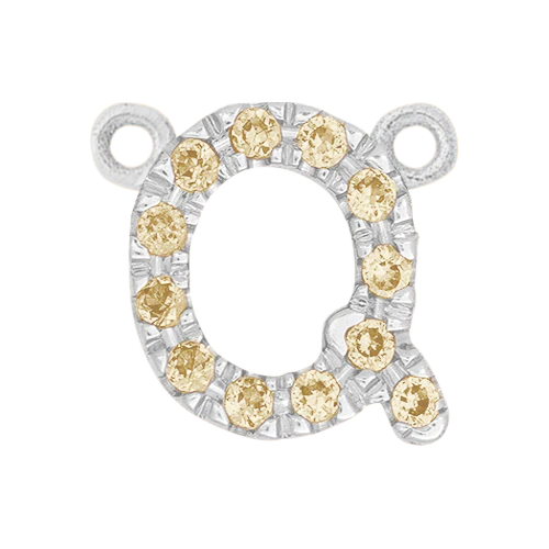 Yellow Sapphire + 14k White Gold Letter Charm - Image 17