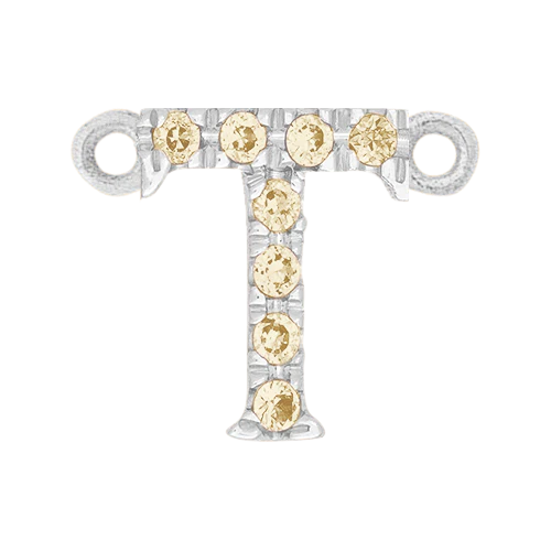 Yellow Sapphire + 14k White Gold Letter Charm - Image 20