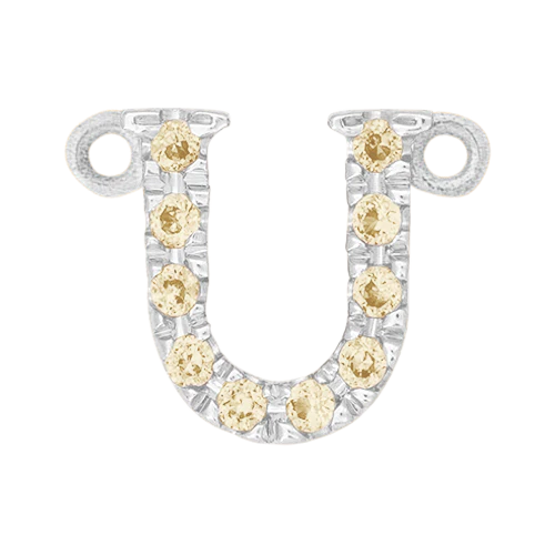 Yellow Sapphire + 14k White Gold Letter Charm - Image 21