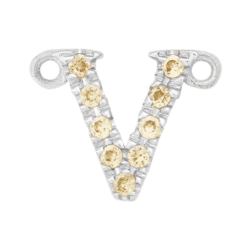 Yellow Sapphire + 14k White Gold Letter Charm - Image 22