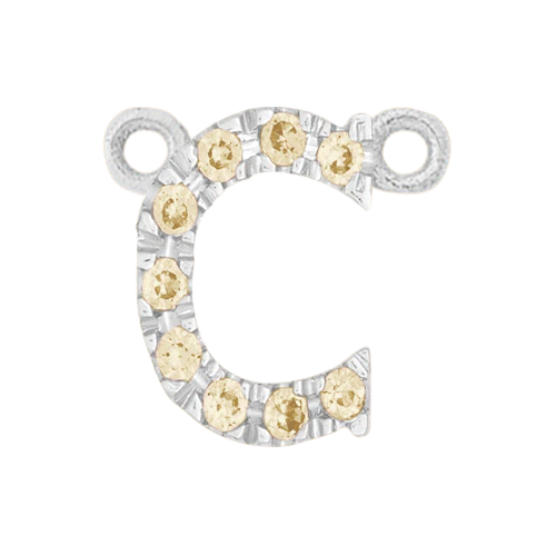 Yellow Sapphire + 14k White Gold Letter Charm - Image 3