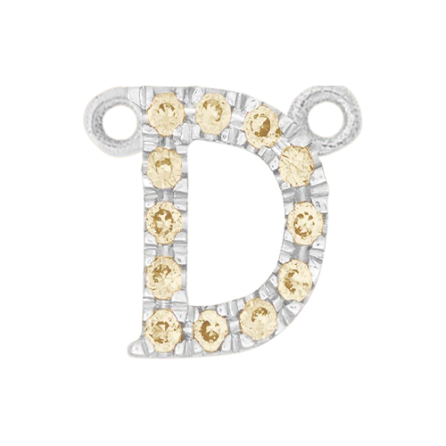 Yellow Sapphire + 14k White Gold Letter Charm - Image 4