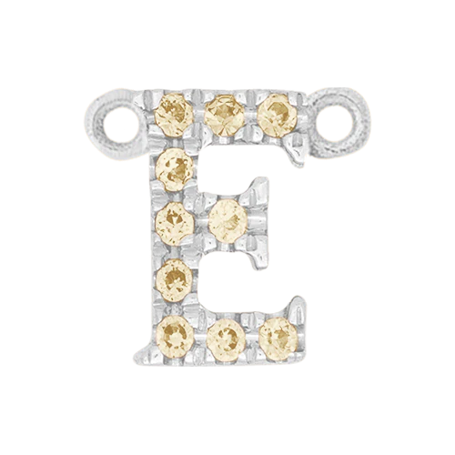 Yellow Sapphire + 14k White Gold Letter Charm - Image 5