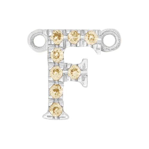 Yellow Sapphire + 14k White Gold Letter Charm - Image 6