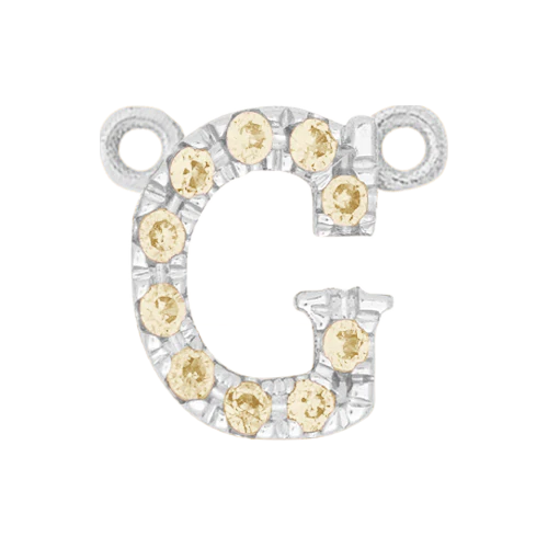 Yellow Sapphire + 14k White Gold Letter Charm - Image 7