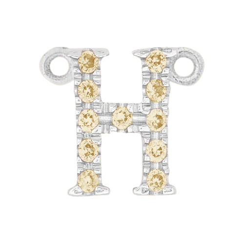 Yellow Sapphire + 14k White Gold Letter Charm - Image 8