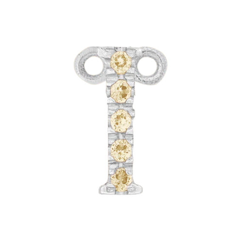 Yellow Sapphire + 14k White Gold Letter Charm - Image 9