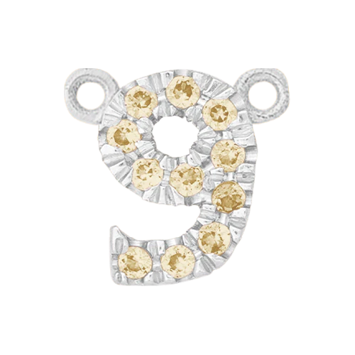 Yellow Sapphire + 14k White Gold Number Charm - Image 10
