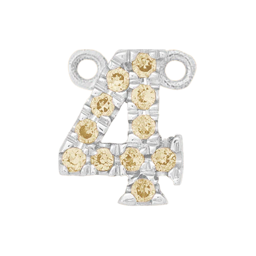 Yellow Sapphire + 14k White Gold Number Charm - Image 5
