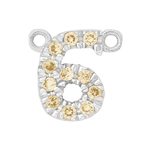 Yellow Sapphire + 14k White Gold Number Charm - Image 7