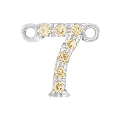 Yellow Sapphire + 14k White Gold Number Charm - Image 8