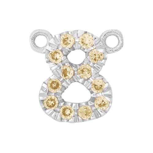 Yellow Sapphire + 14k White Gold Number Charm - Image 9