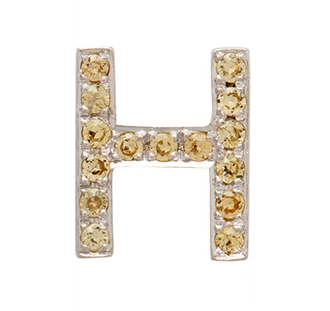 White Gold, Yellow Sapphire Letter Bead - Image 10