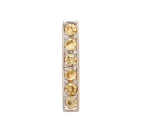 White Gold, Yellow Sapphire Letter Bead - Image 11