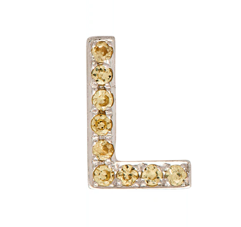 White Gold, Yellow Sapphire Letter Bead - Image 14